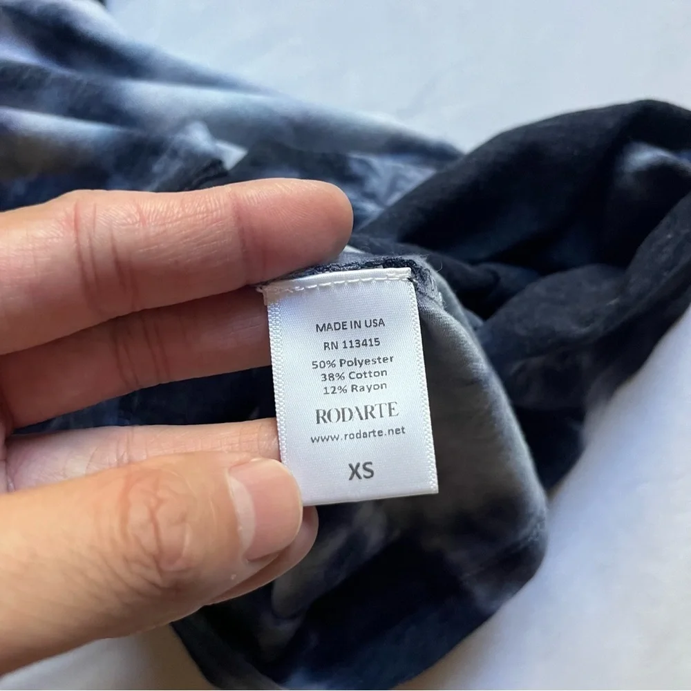RODARTE blue logo tie dye short sleeve crew neck‎ knit tshirt